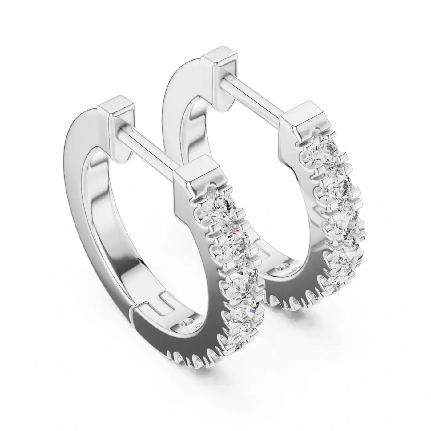 silver Diamond Glow Earrings