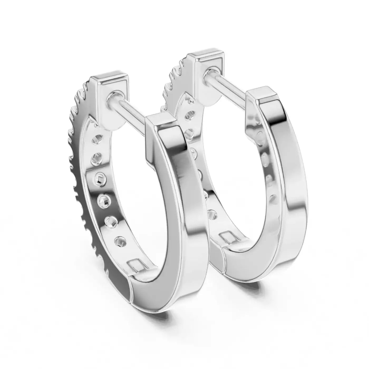 silver Diamond Glow Earrings