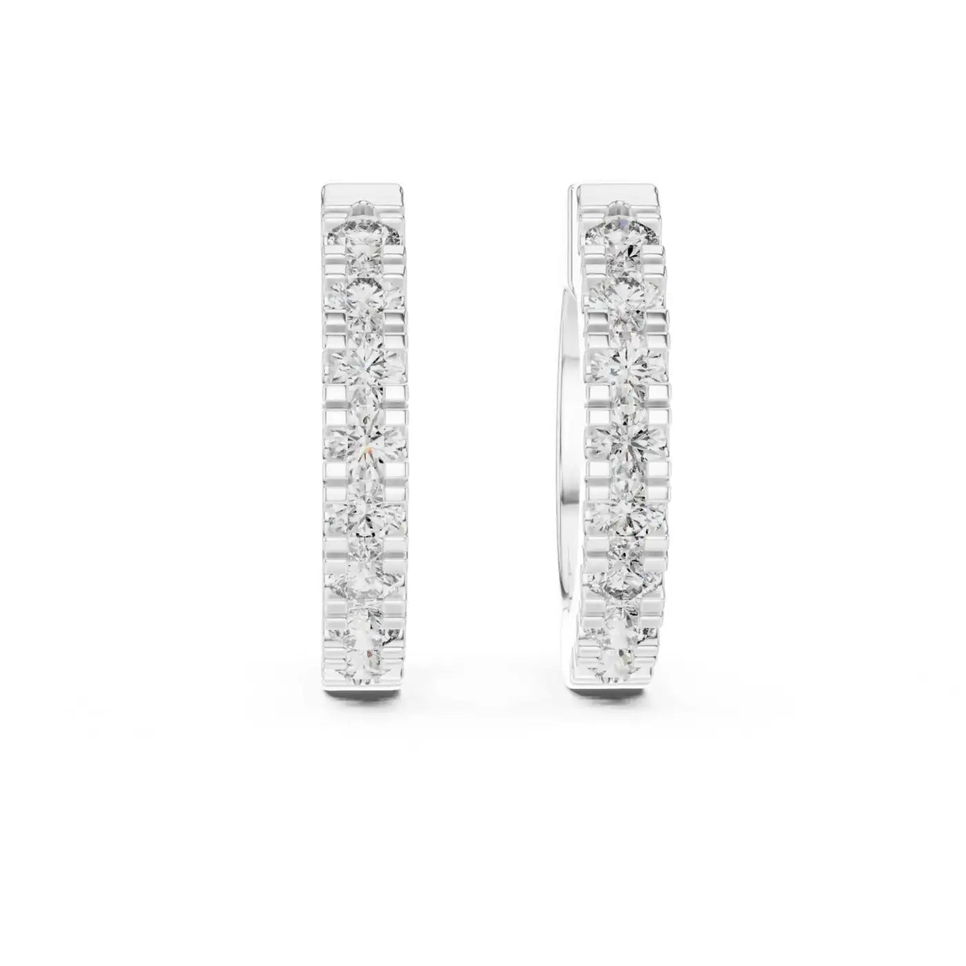 silver Diamond Glow Earrings
