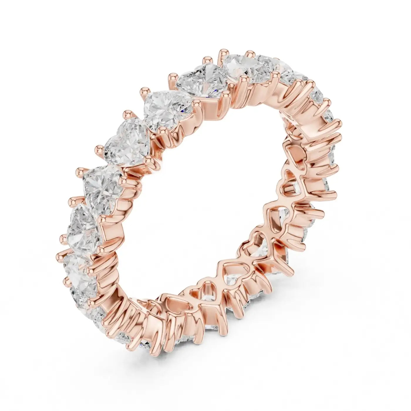 silver Love Heart Diamond Ring