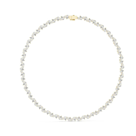 silver Diamond Drift Necklace