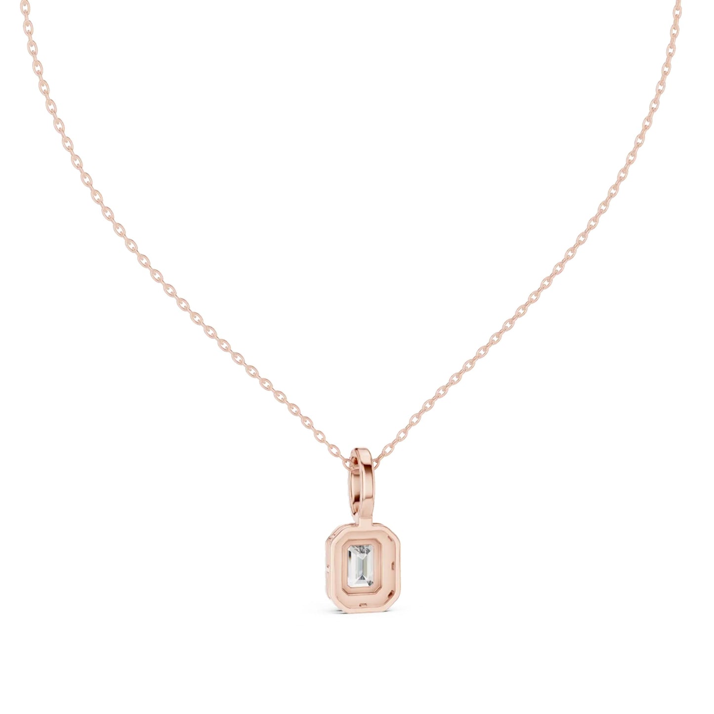 silver Minimal Halo Diamond Pendant