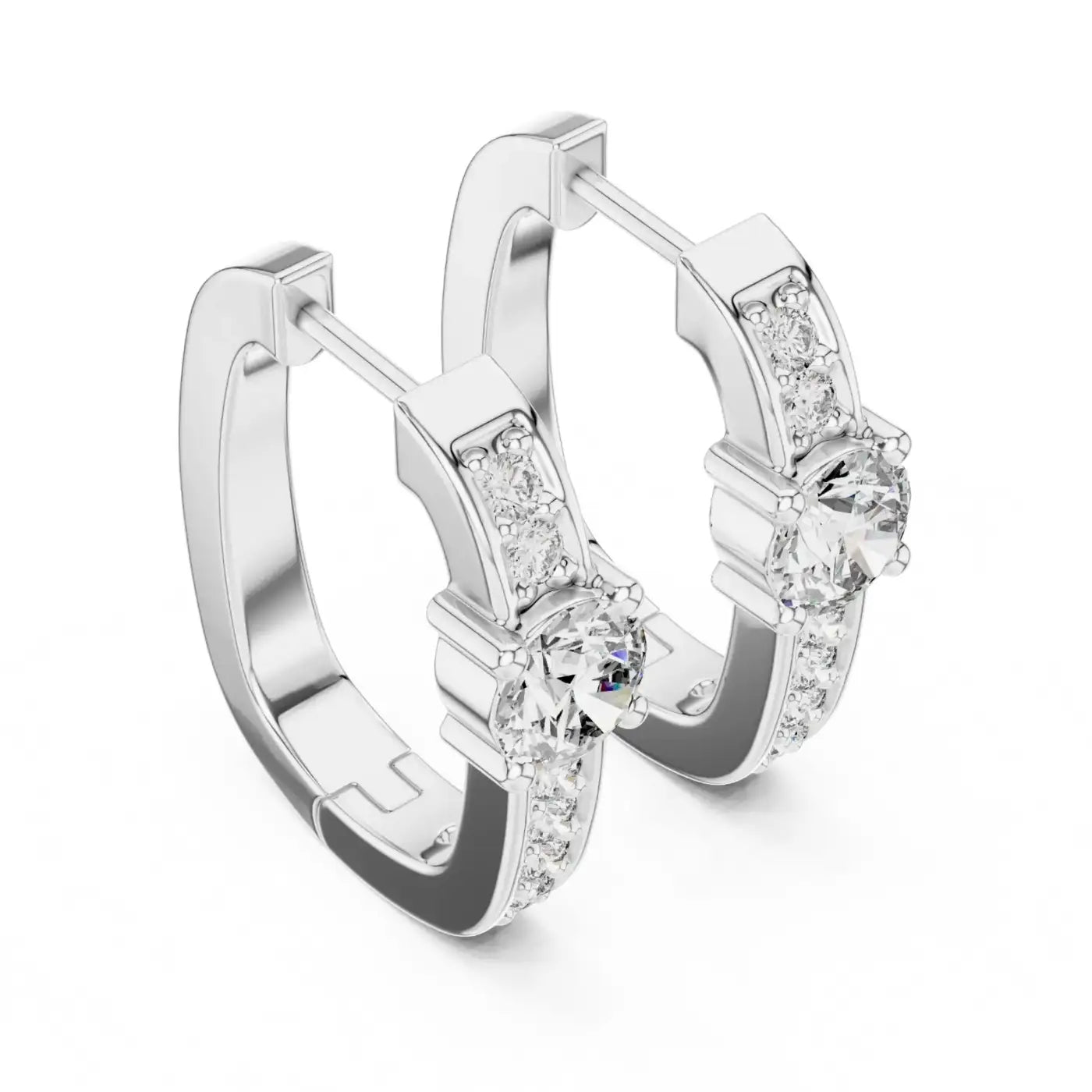 silver Minimal Glam Earrings