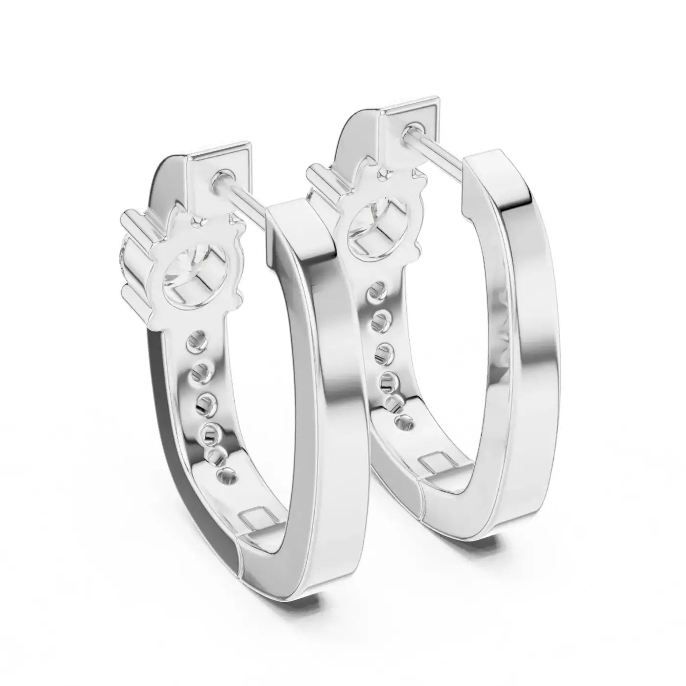 silver Minimal Glam Earrings