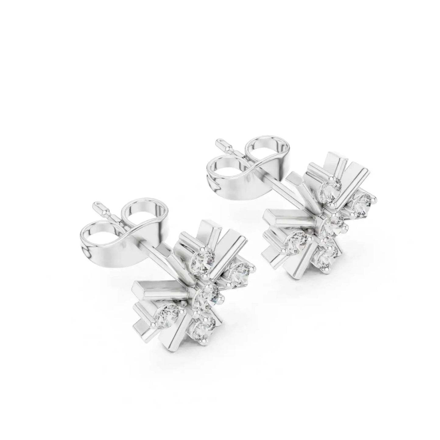silver Radiant Bloom Studs