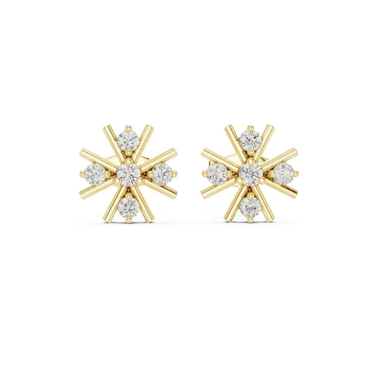 silver Radiant Bloom Studs