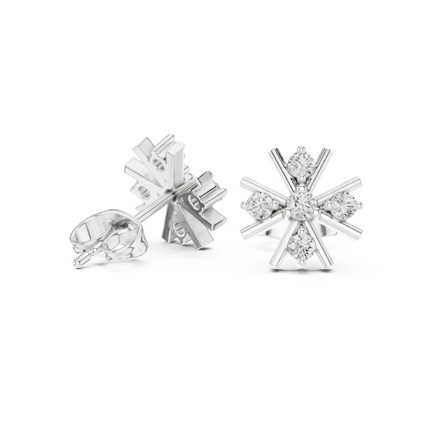silver Radiant Bloom Studs