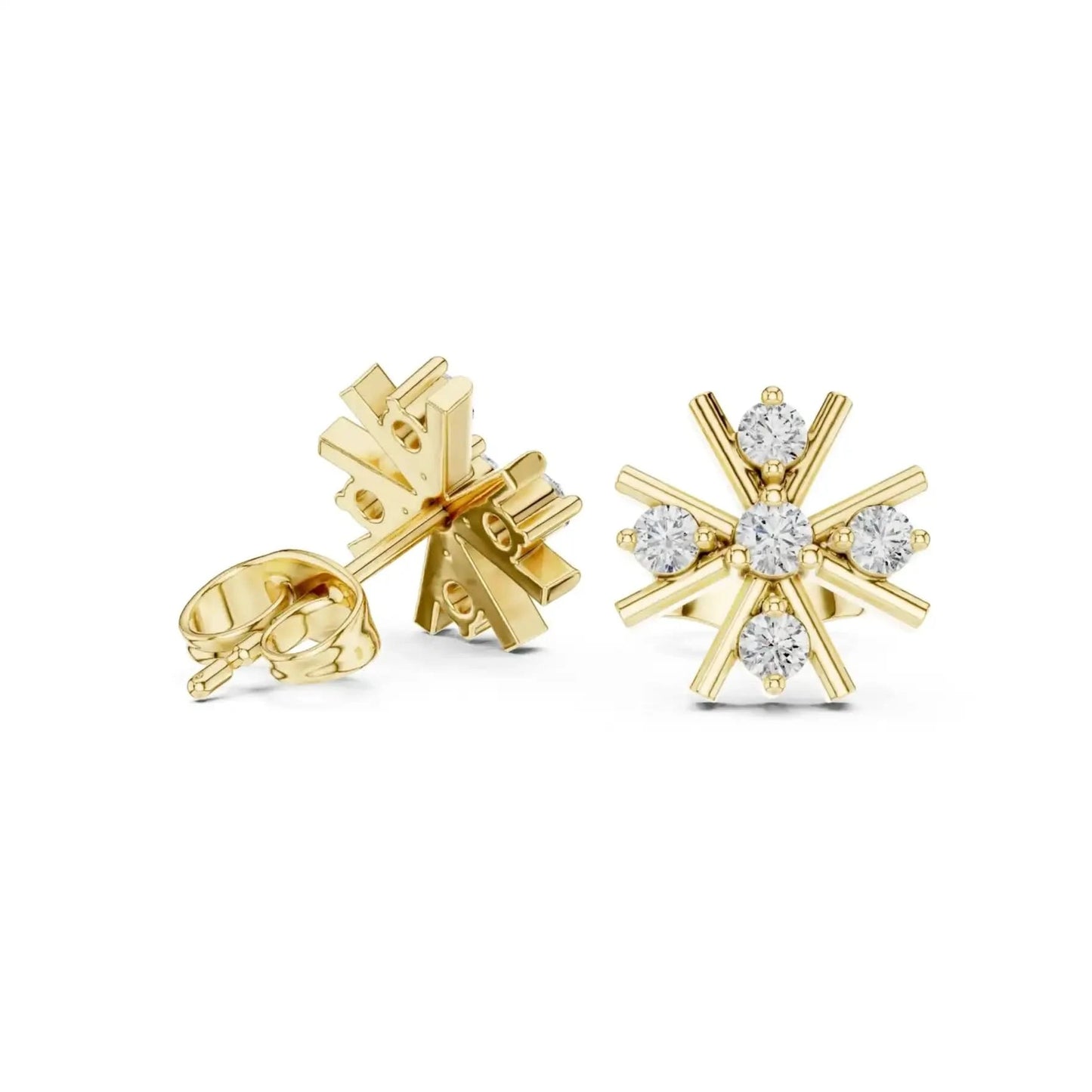 silver Radiant Bloom Studs