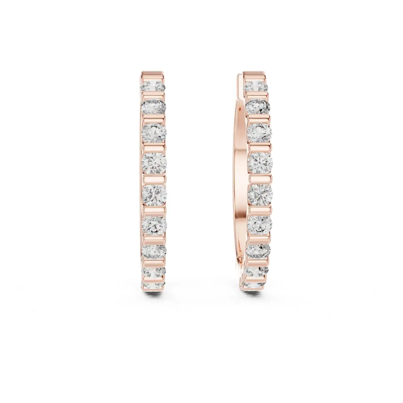silver Everyday Glam Diamond Hoop Earrings