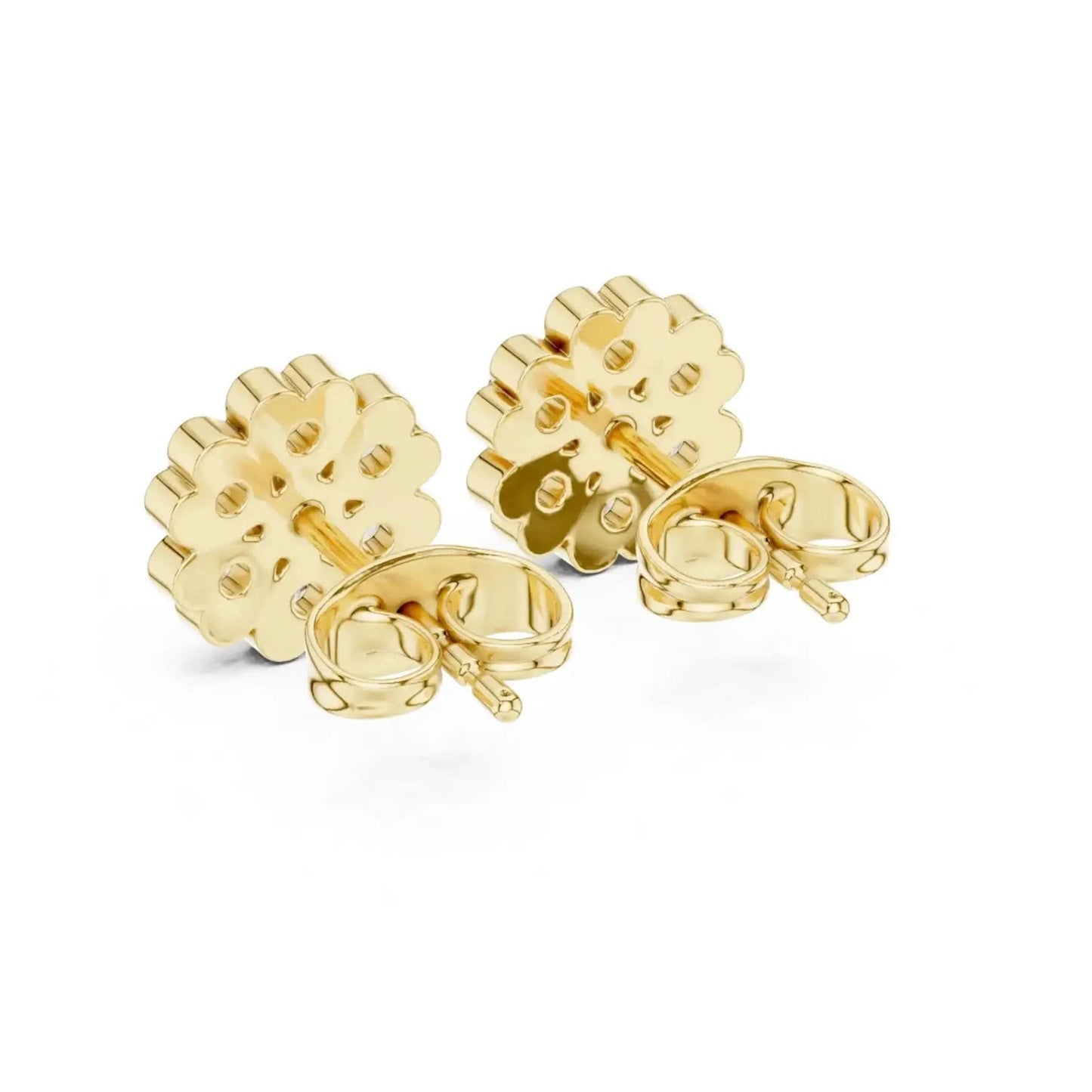 silver Crystal Flower Stud Earrings