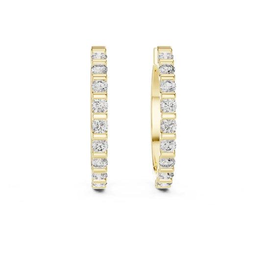 silver Everyday Glam Diamond Hoop Earrings