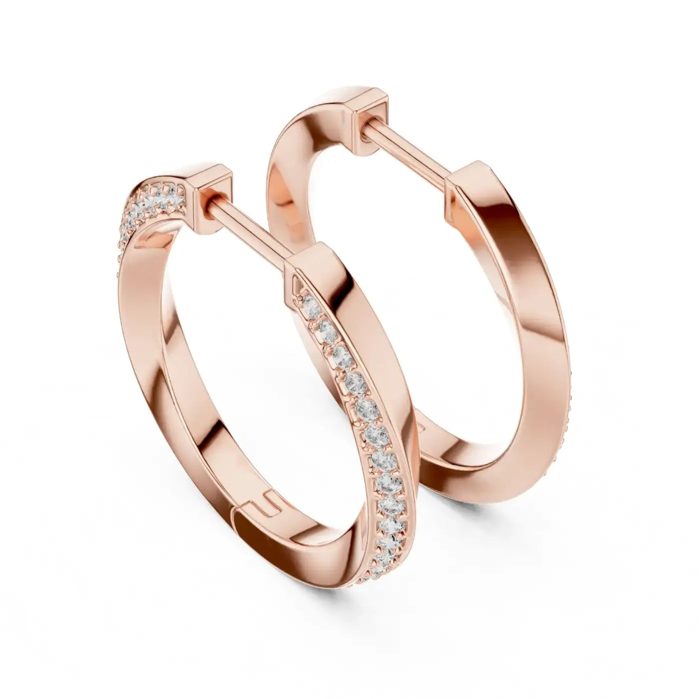 silver Classic Diamond Hoops
