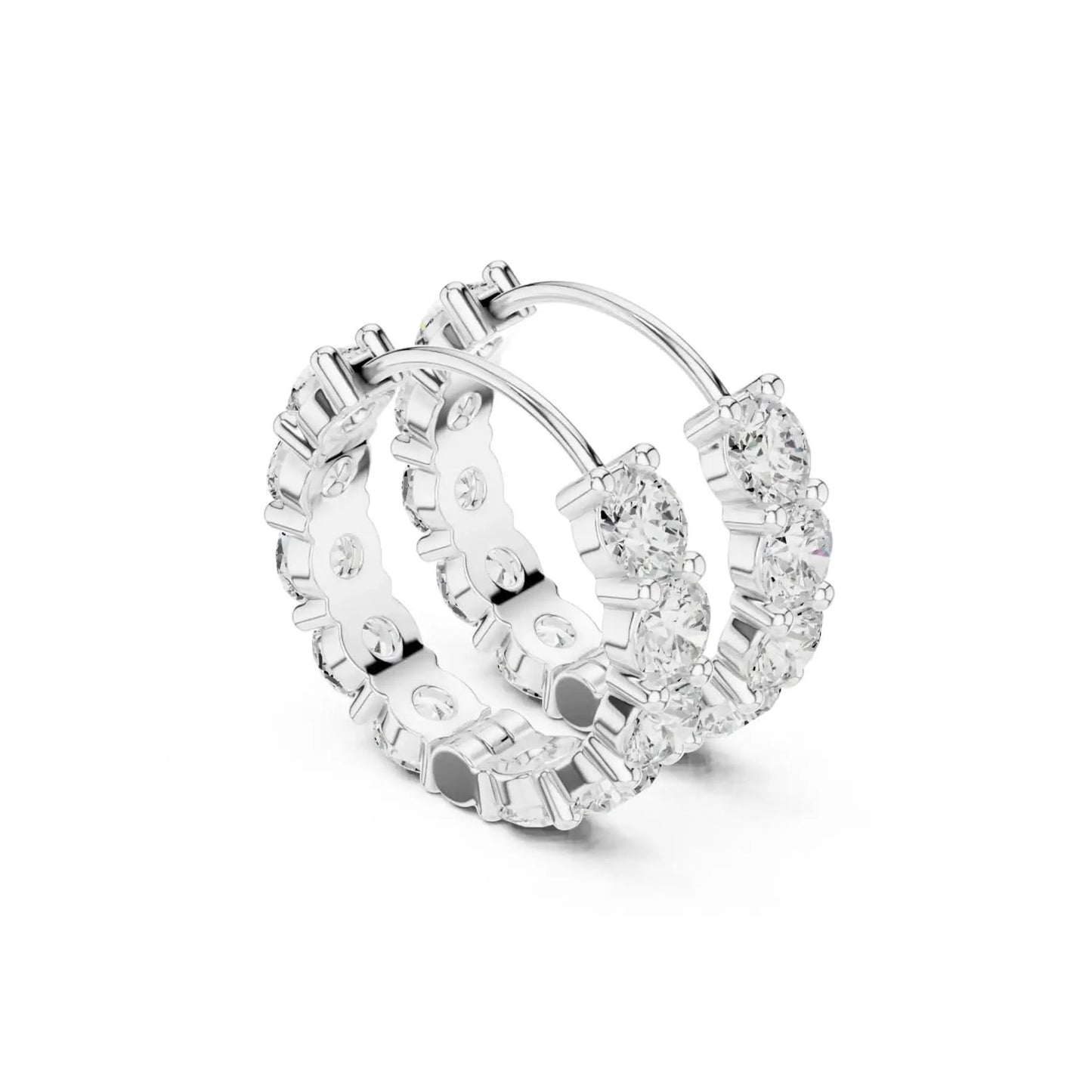 silver Round Diamond Bali