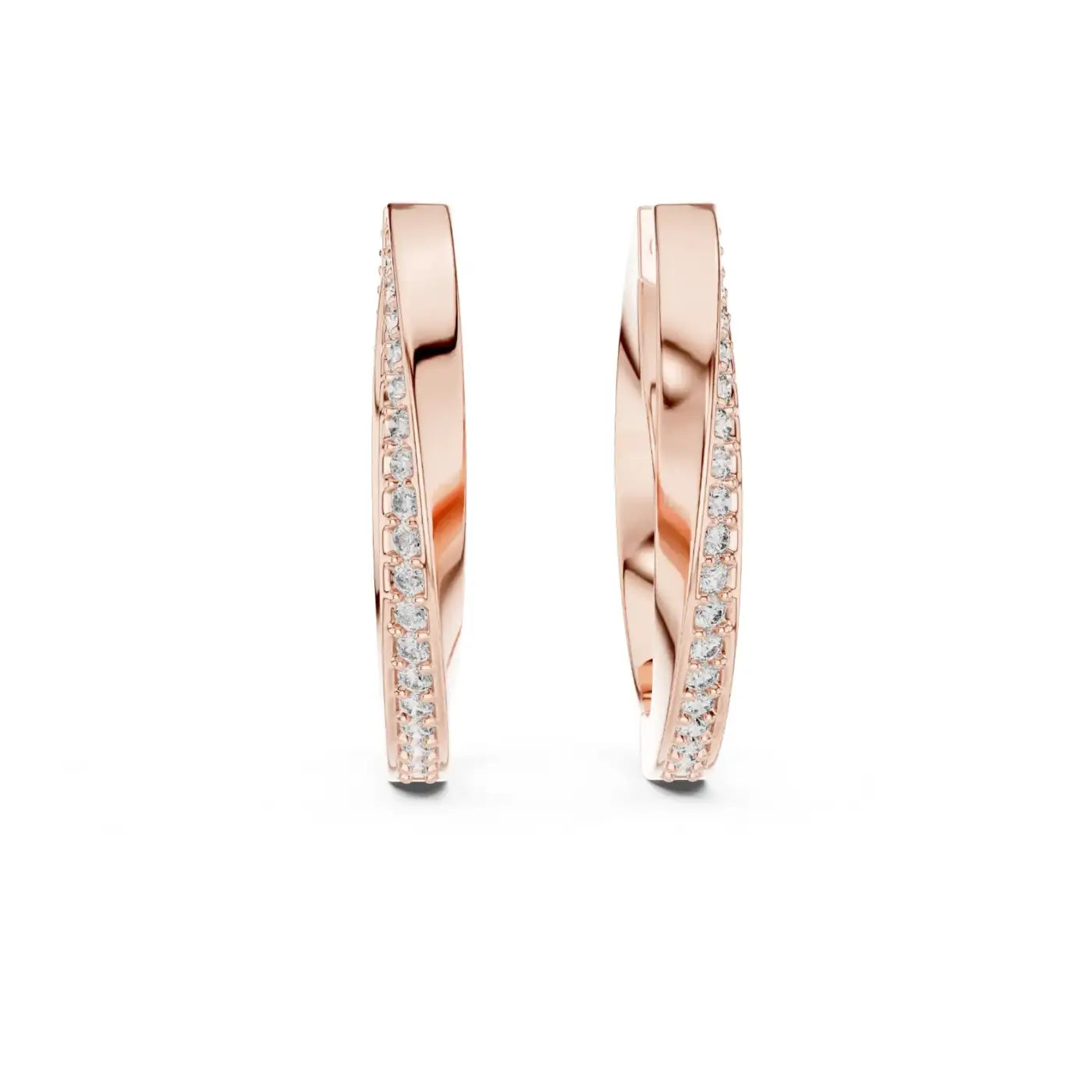 silver Classic Diamond Hoops