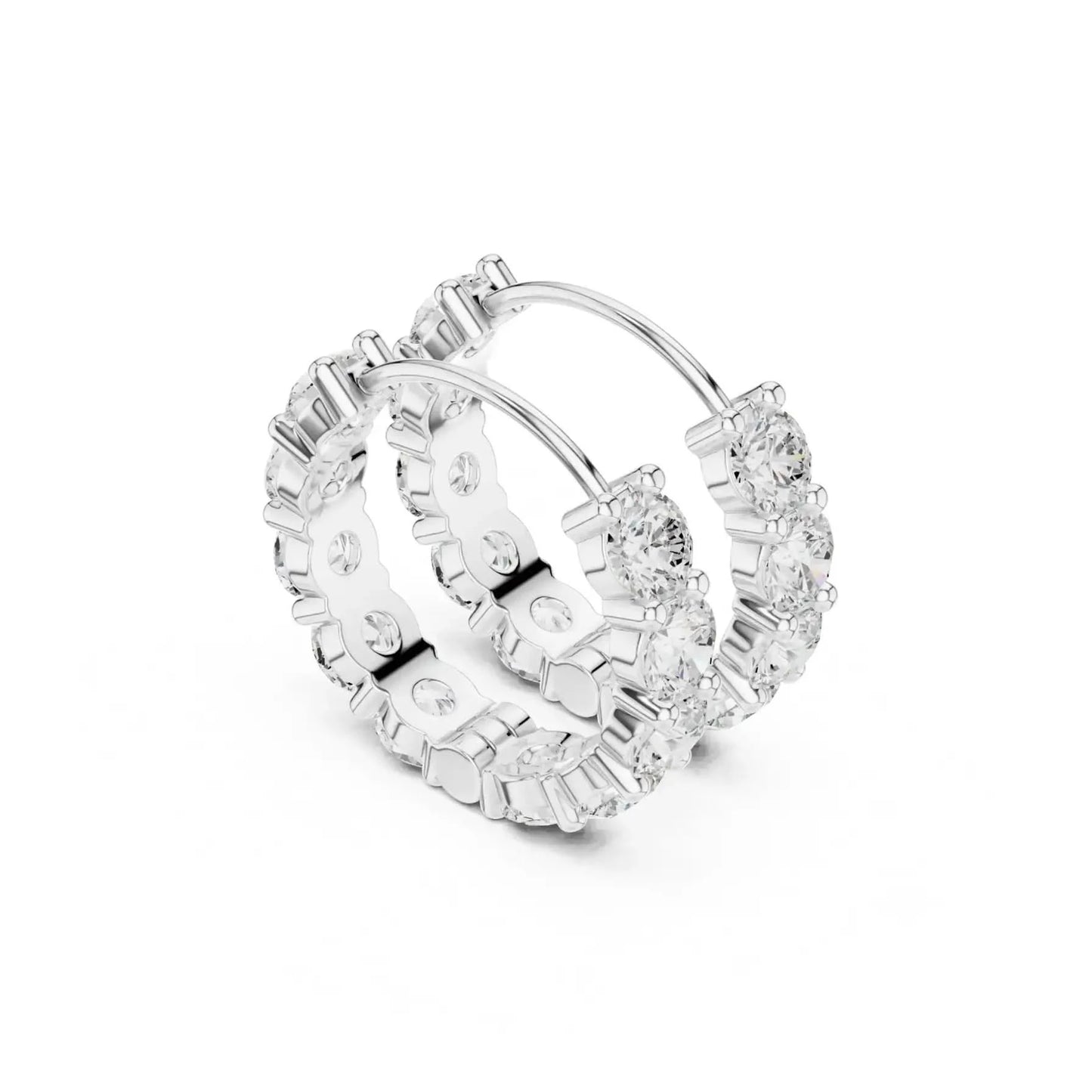 silver Round Diamond Bali