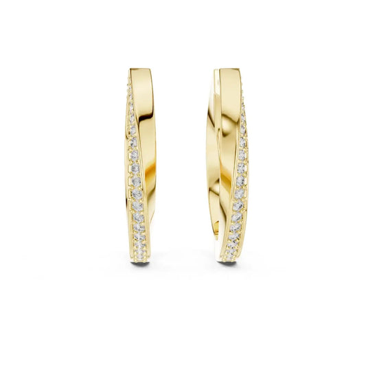 silver Classic Diamond Hoops
