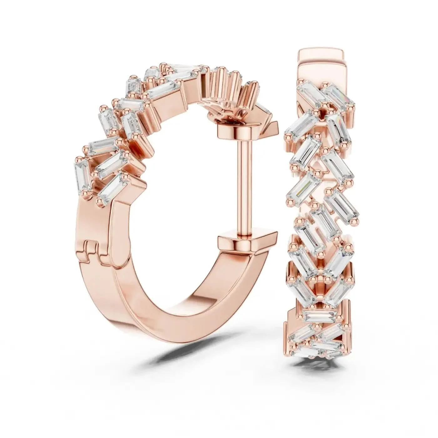 silver Diamond Drift Earrings