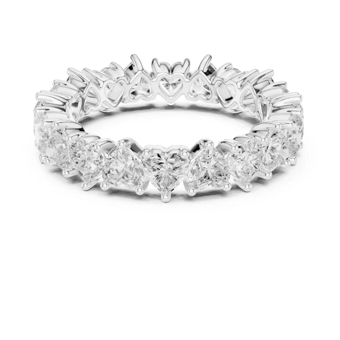 silver Love Heart Diamond Ring