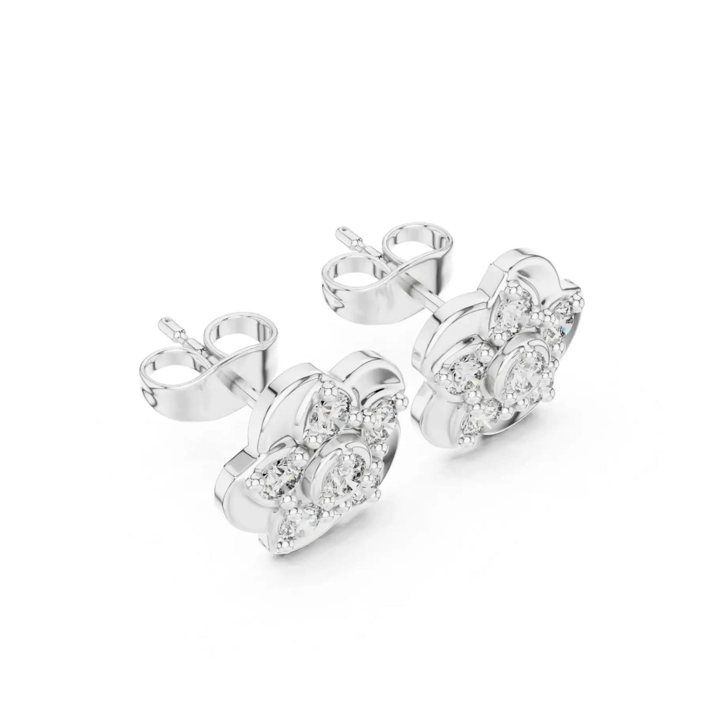silver Classic Floral Spark Earrings