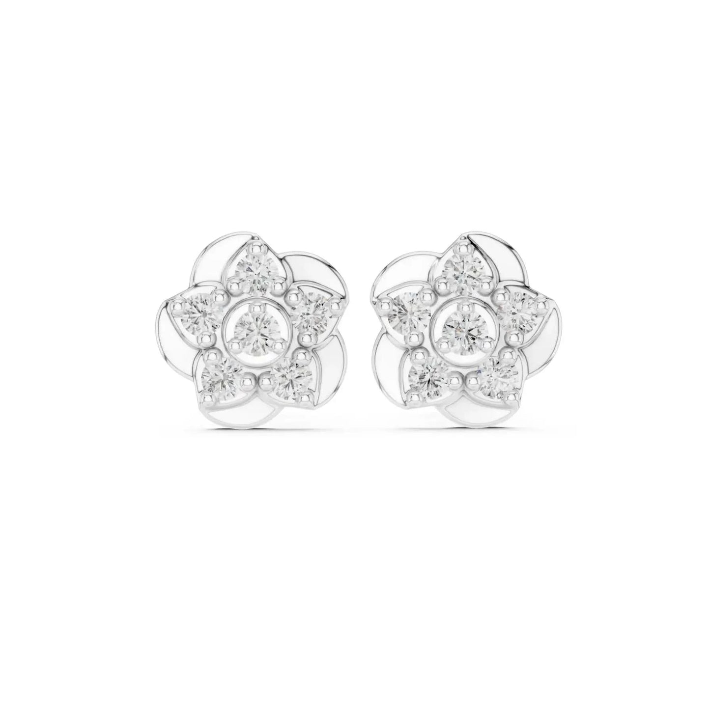 silver Classic Floral Spark Earrings