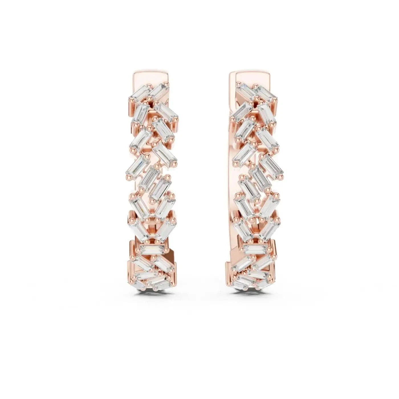 silver Diamond Drift Earrings