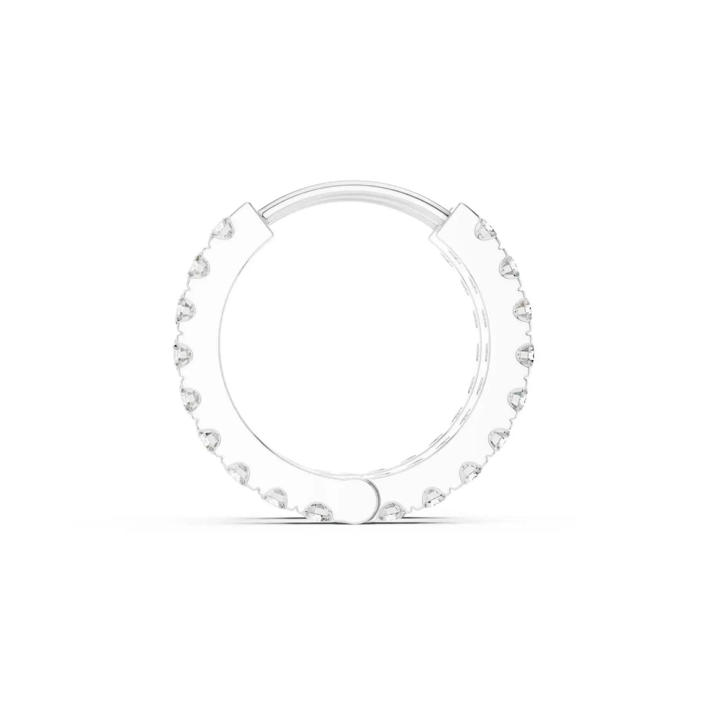 silver Diamond Studded Rose Gold Hoops