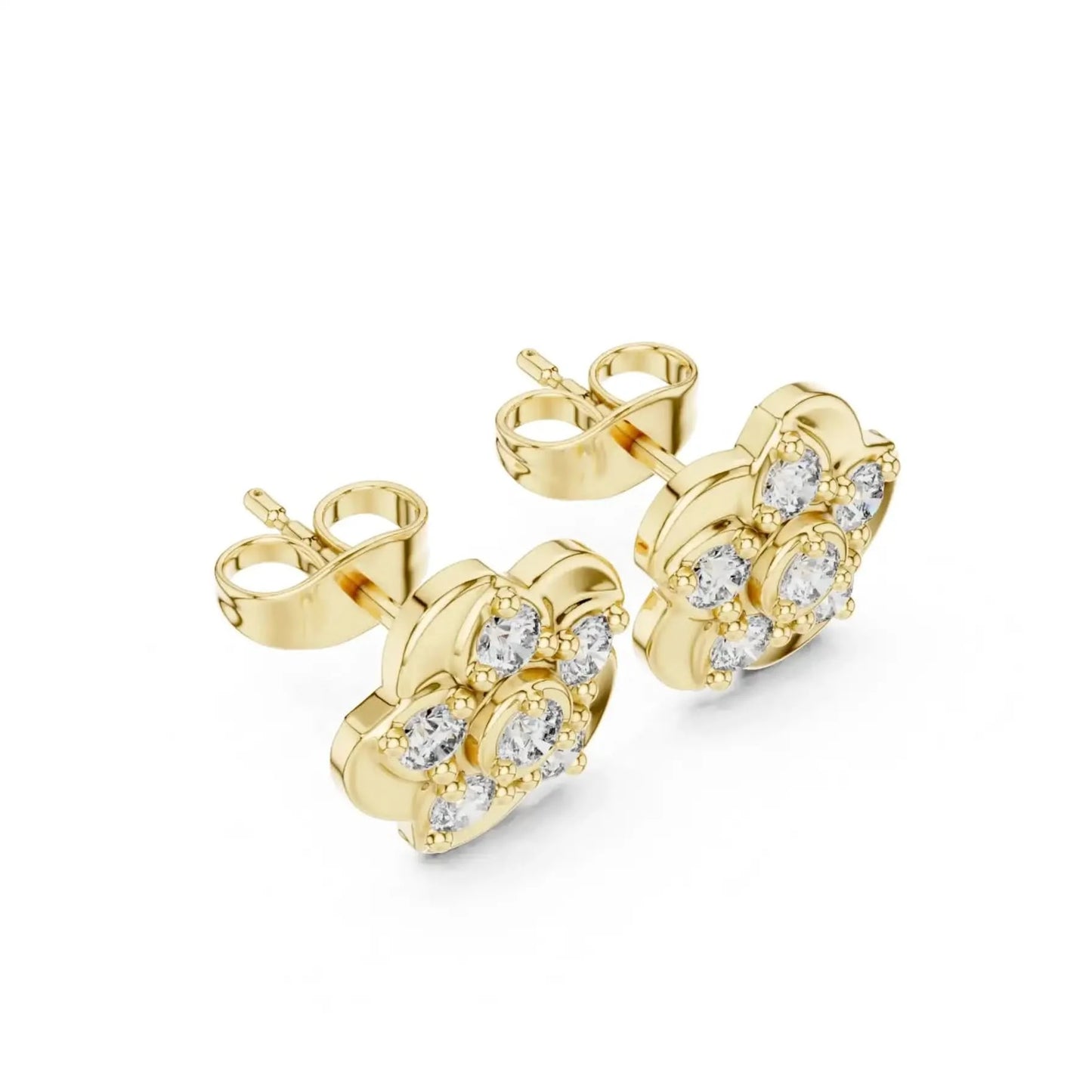 silver Classic Floral Spark Earrings