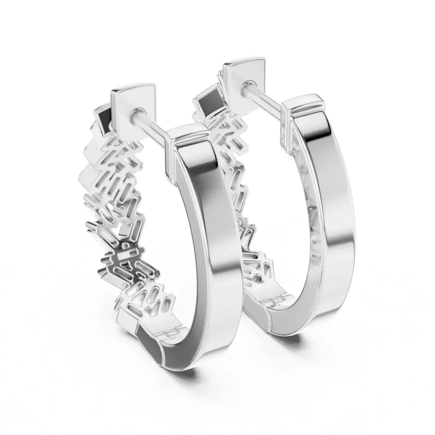 silver Diamond Drift Earrings