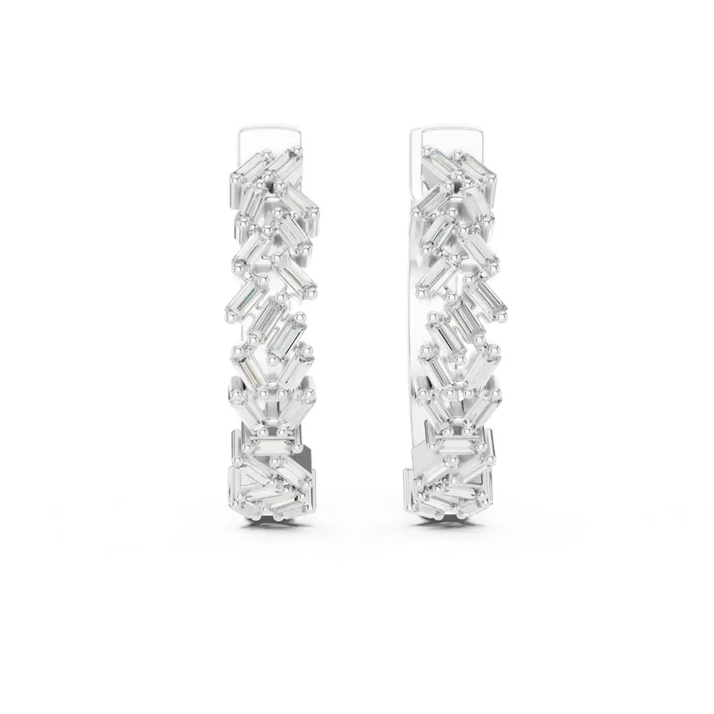 silver Diamond Drift Earrings