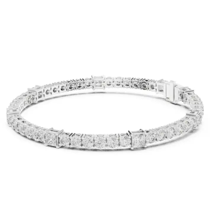 silver Brilliant Cut Diamond Bracelet