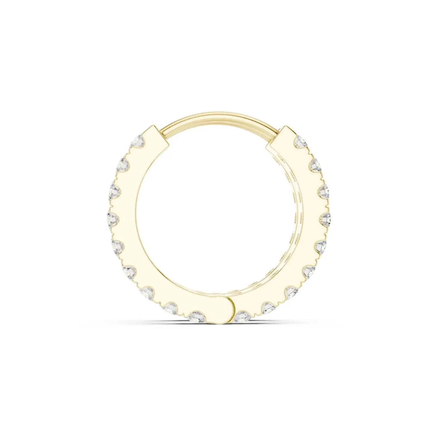 silver Diamond Studded Rose Gold Hoops