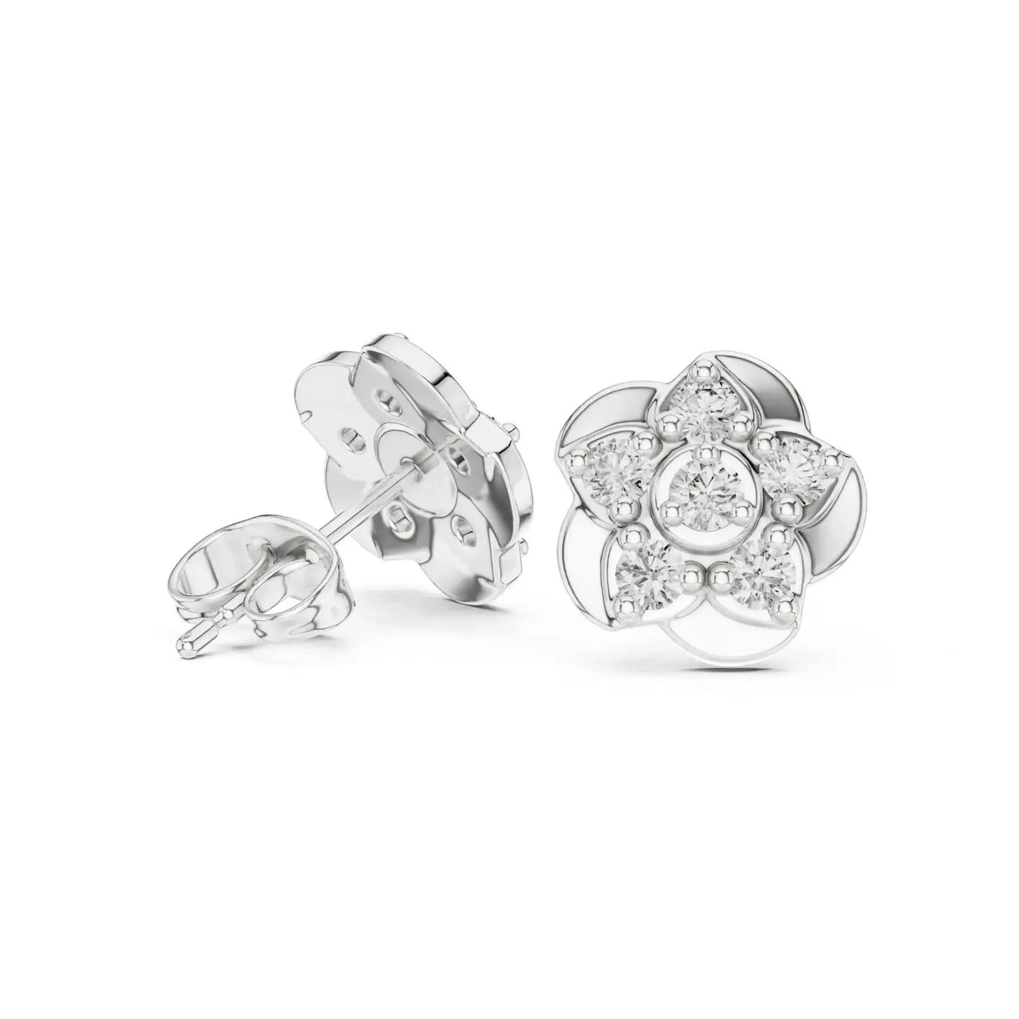 silver Classic Floral Spark Earrings