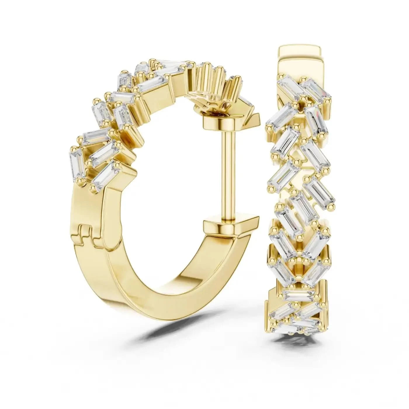 silver Diamond Drift Earrings