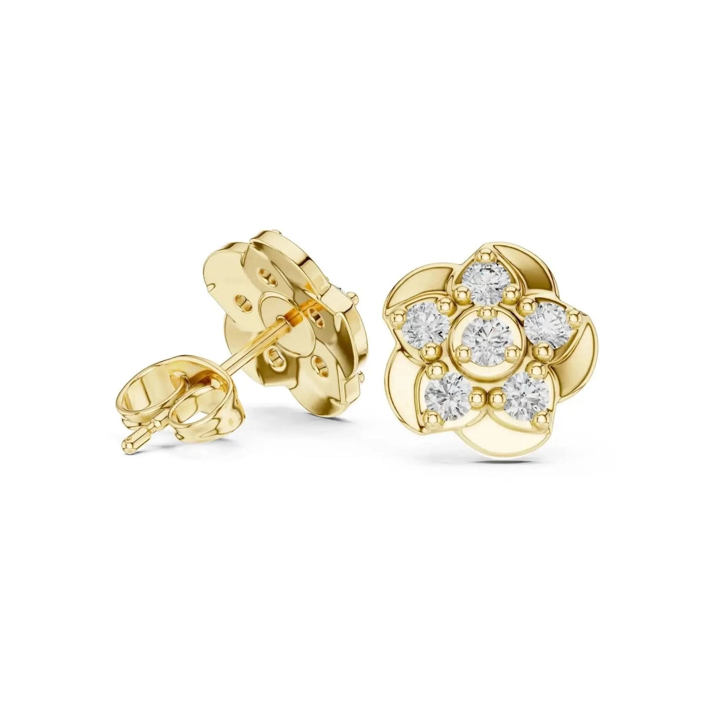 silver Classic Floral Spark Earrings