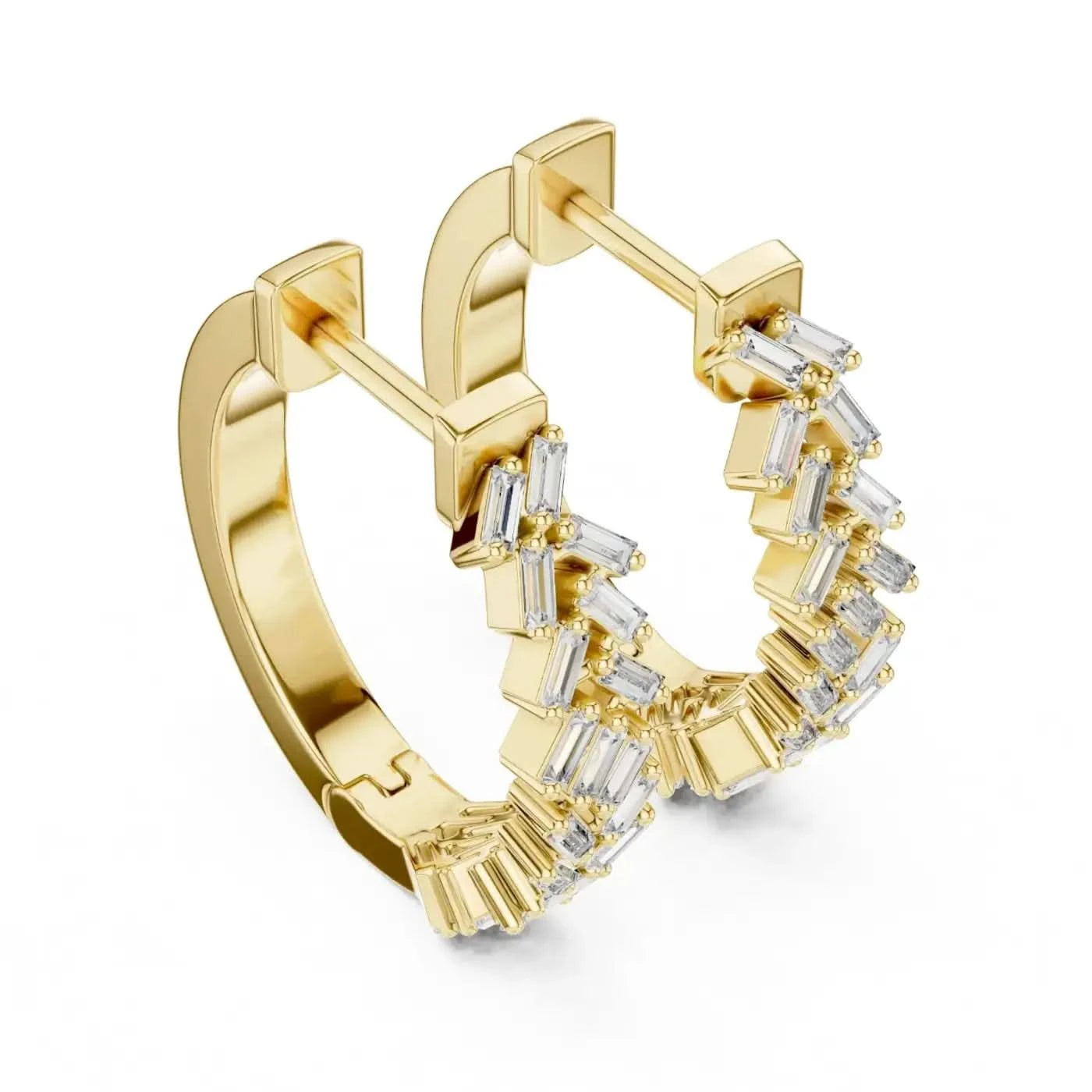 silver Diamond Drift Earrings
