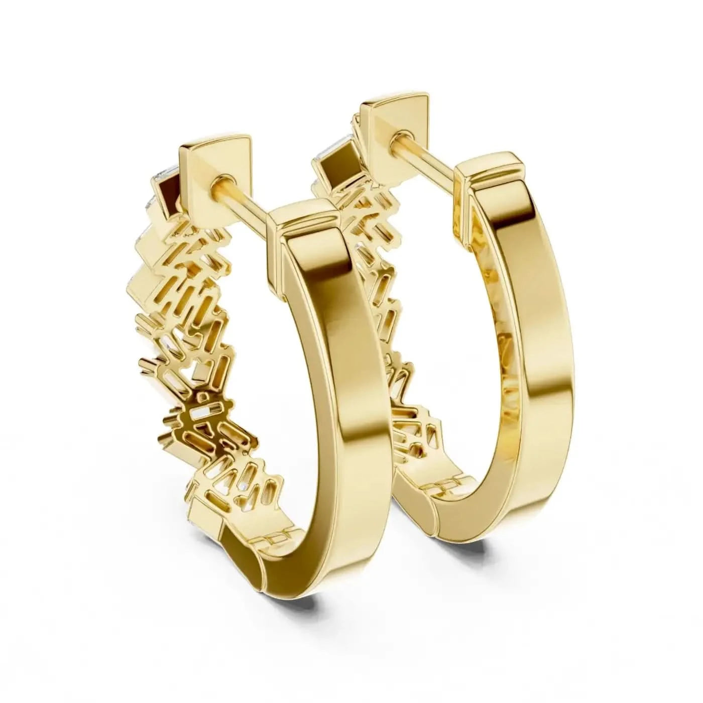 silver Diamond Drift Earrings