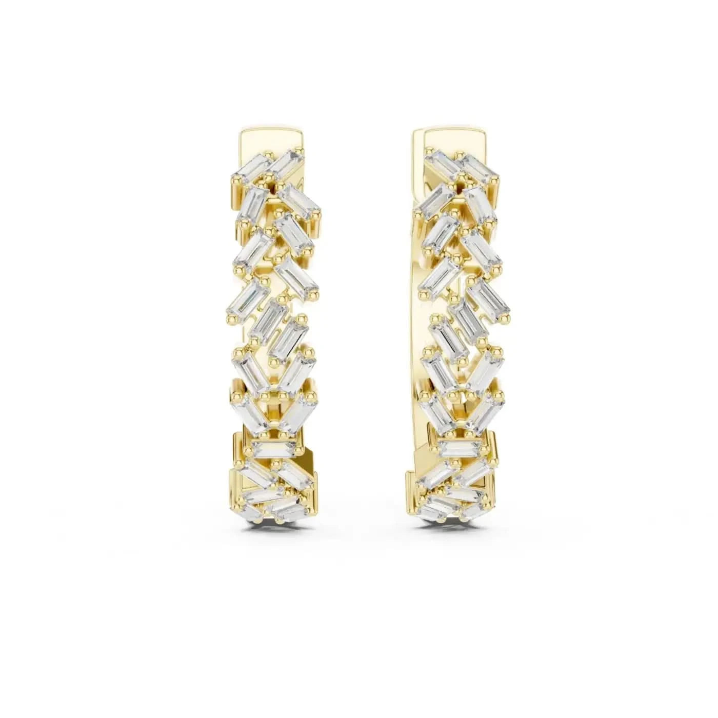 silver Diamond Drift Earrings