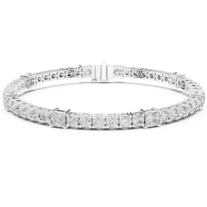 silver Brilliant Cut Diamond Bracelet