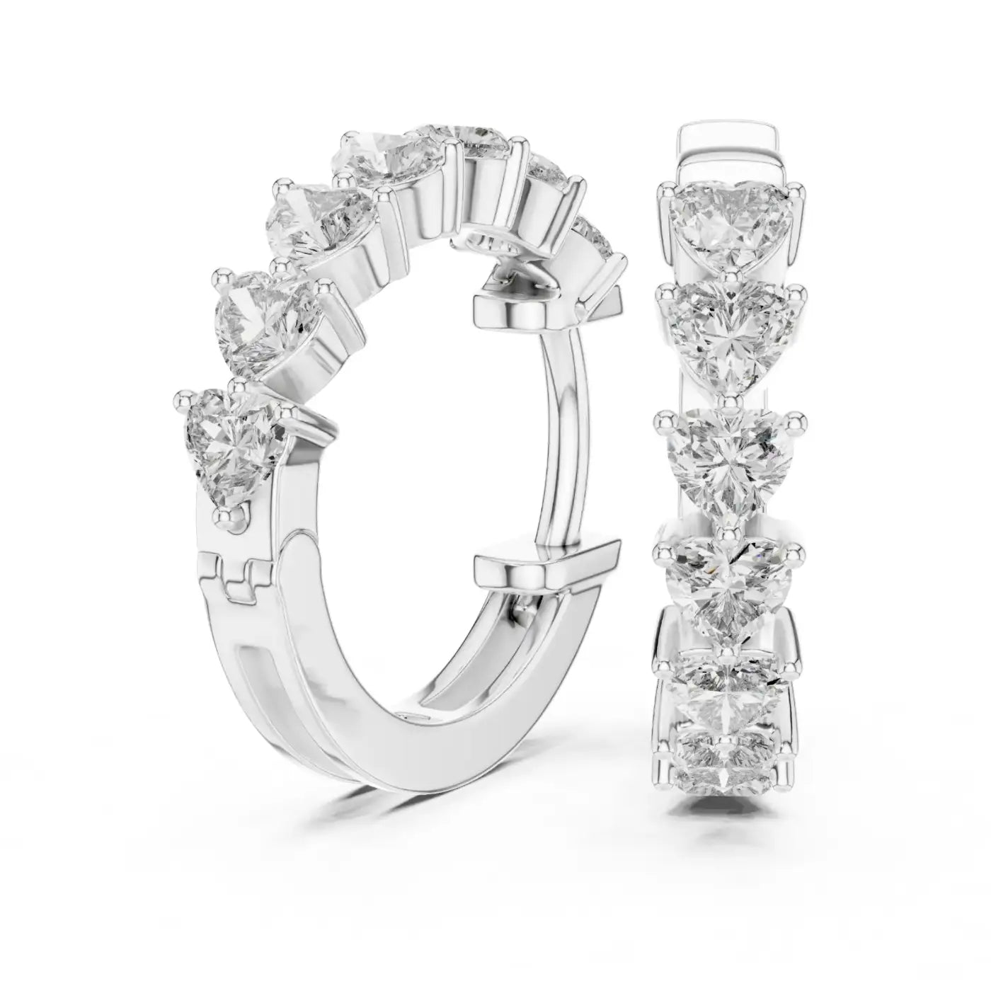 silver Love Shine Diamond Earrings