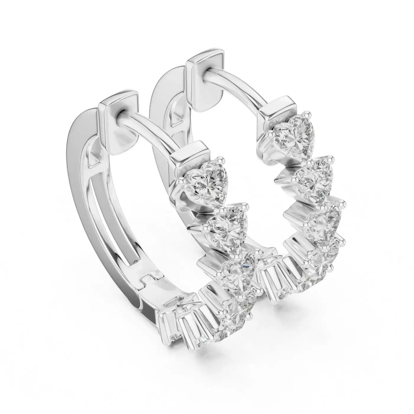 silver Love Shine Diamond Earrings