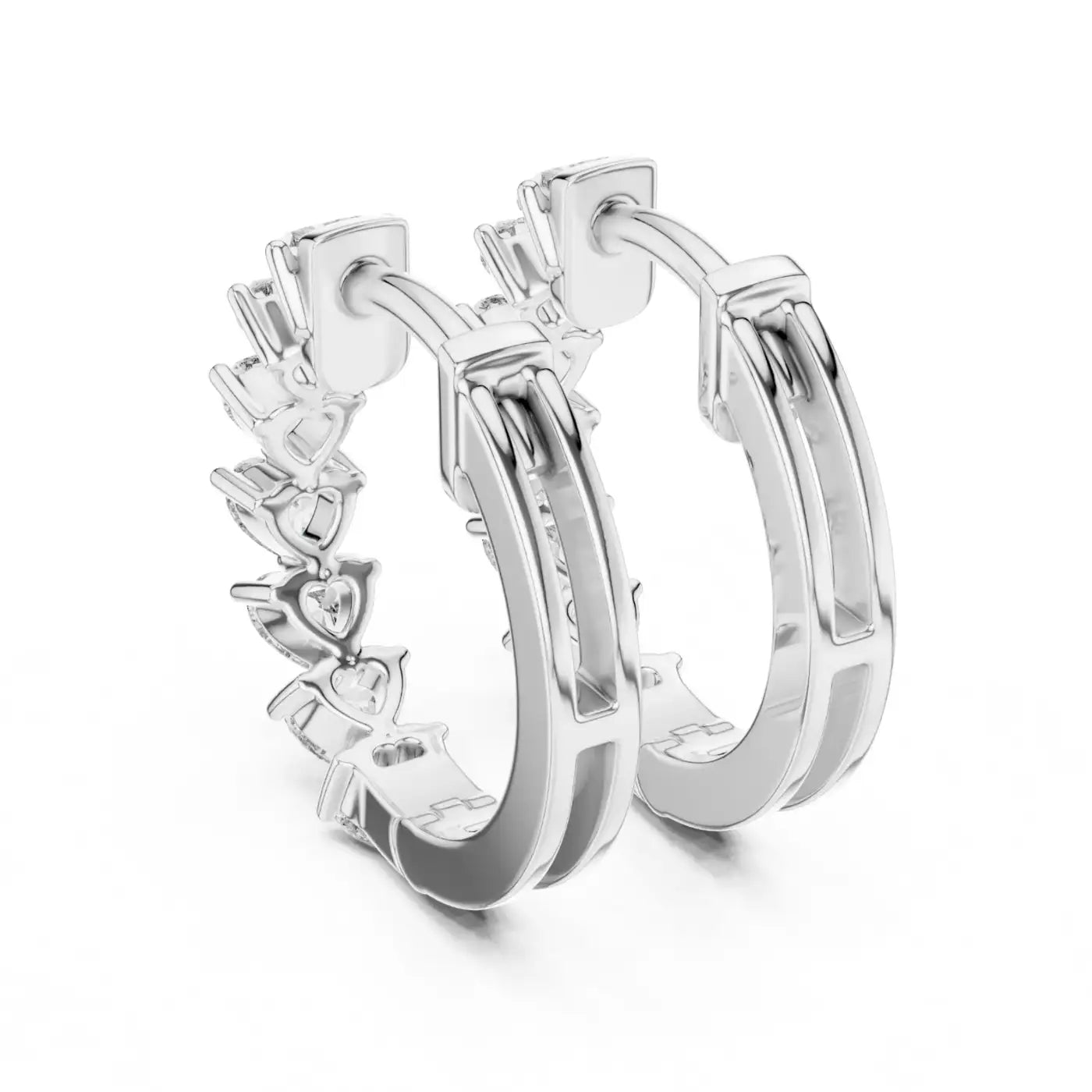 silver Love Shine Diamond Earrings