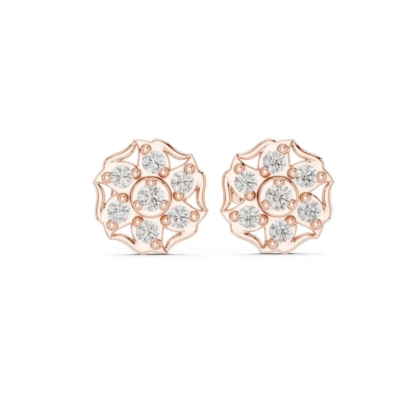 silver Classic Crystal Cluster Earrings