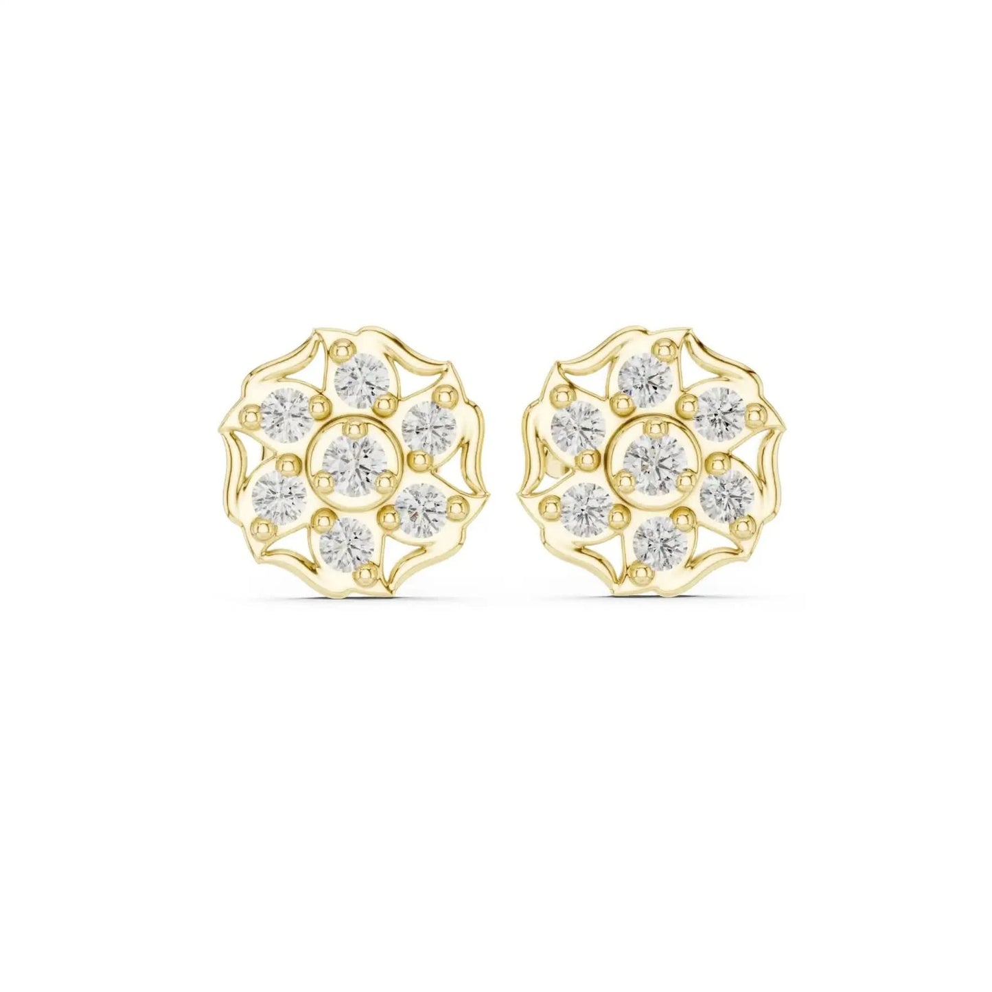 silver Classic Crystal Cluster Earrings