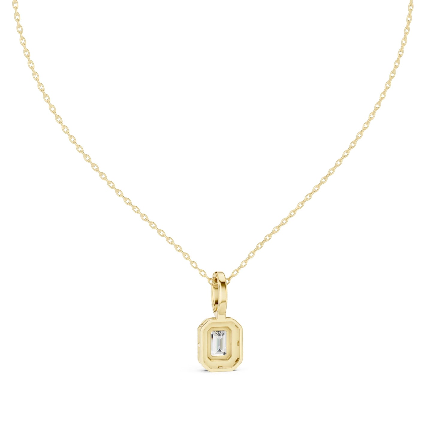 silver Minimal Halo Diamond Pendant