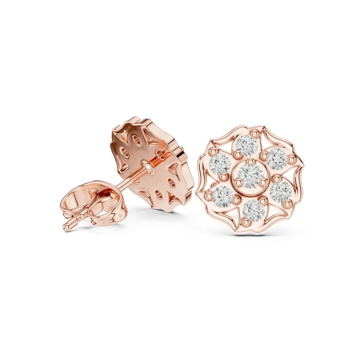 silver Classic Crystal Cluster Earrings