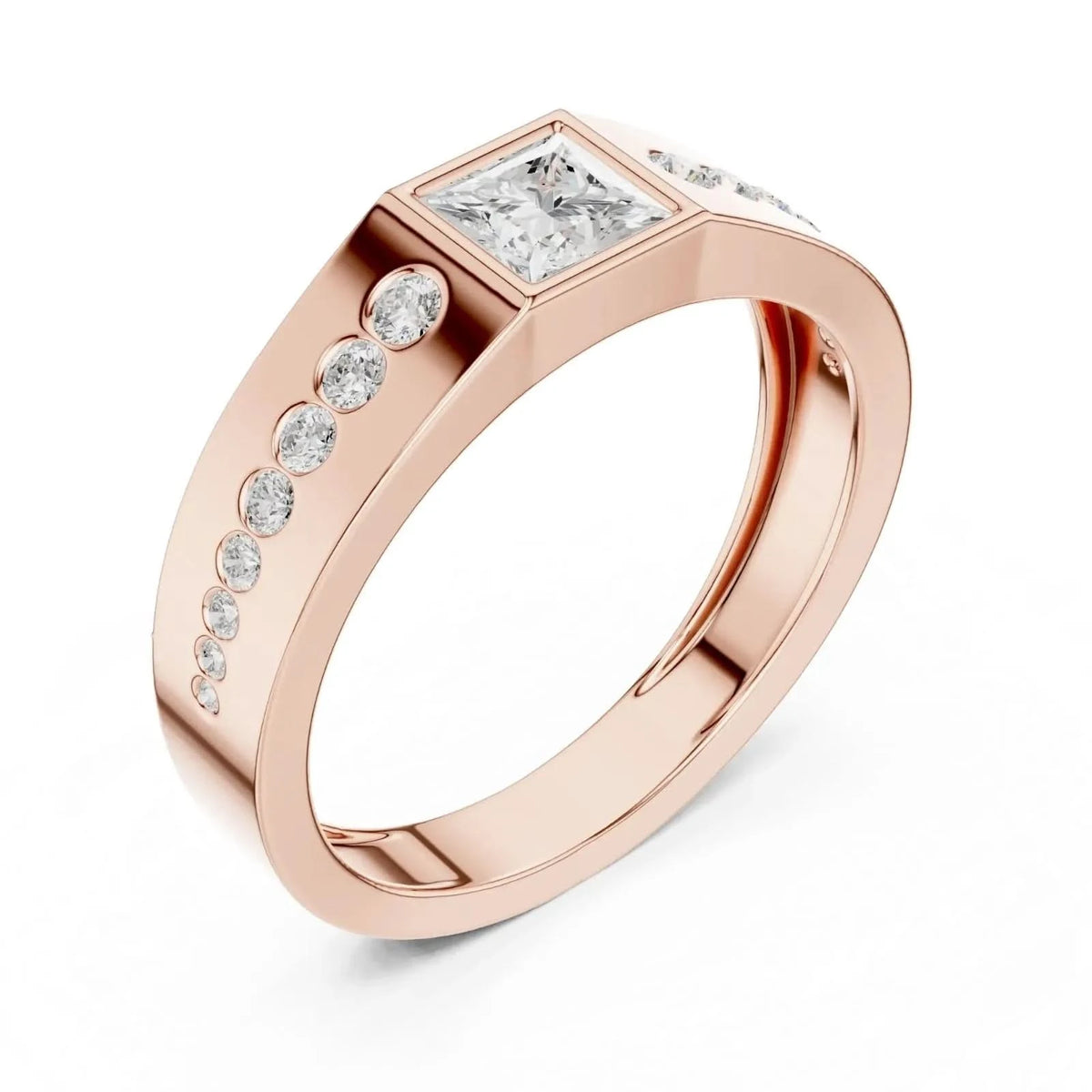 silver Royal Square Spark Ring