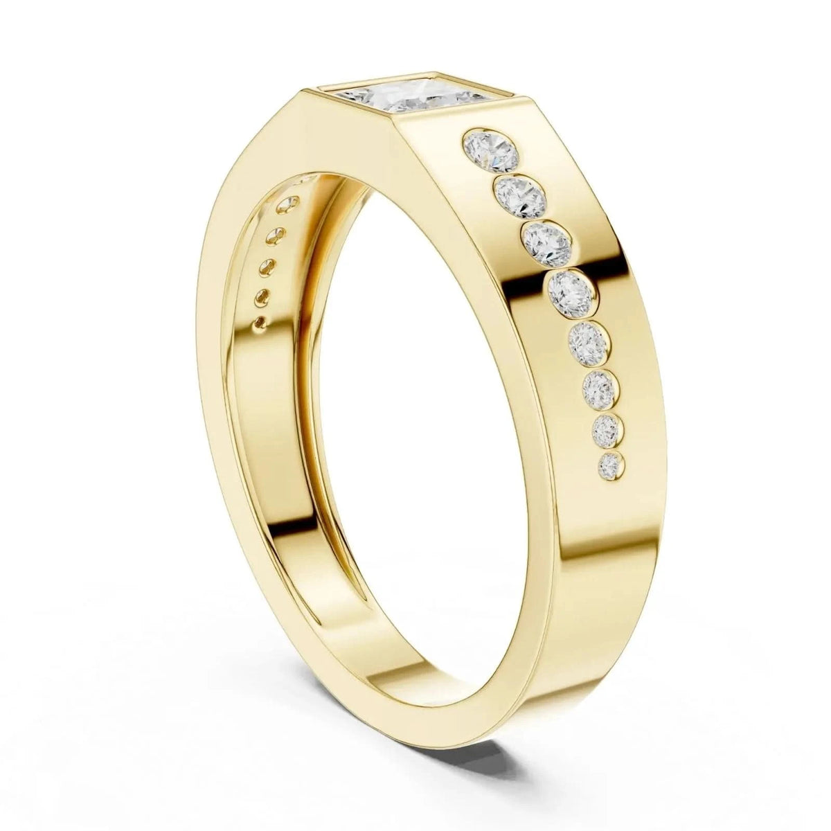 silver Royal Square Spark Ring