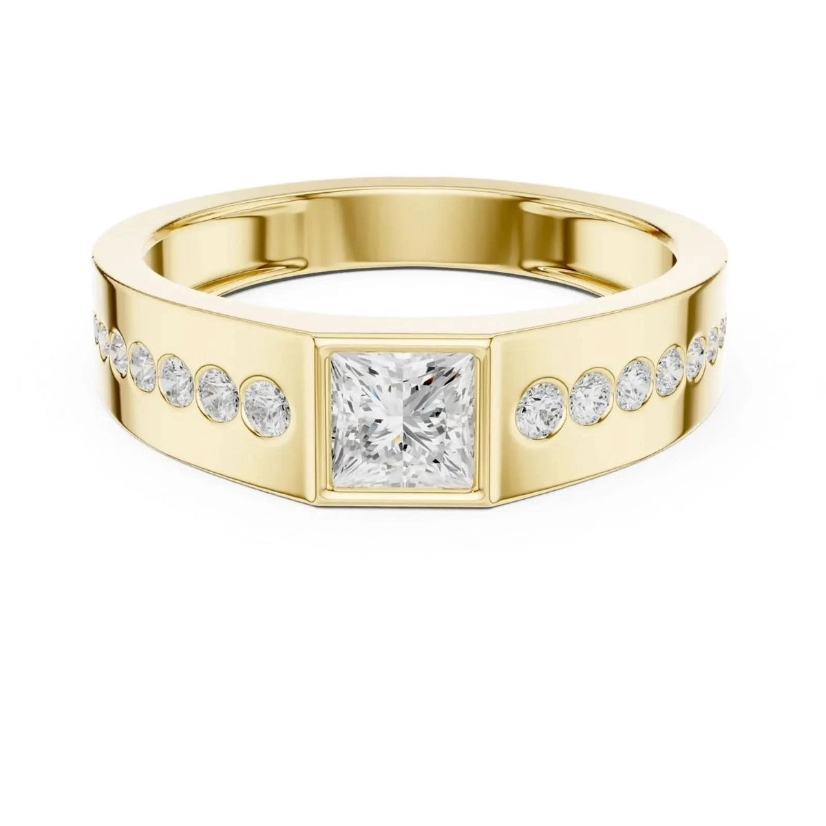 silver Royal Square Spark Ring