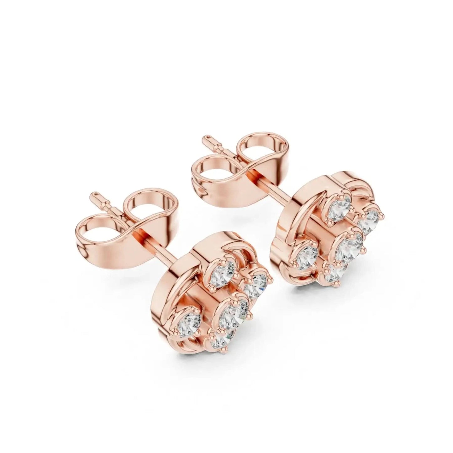 silver Sparkle Bloom Stud Earrings