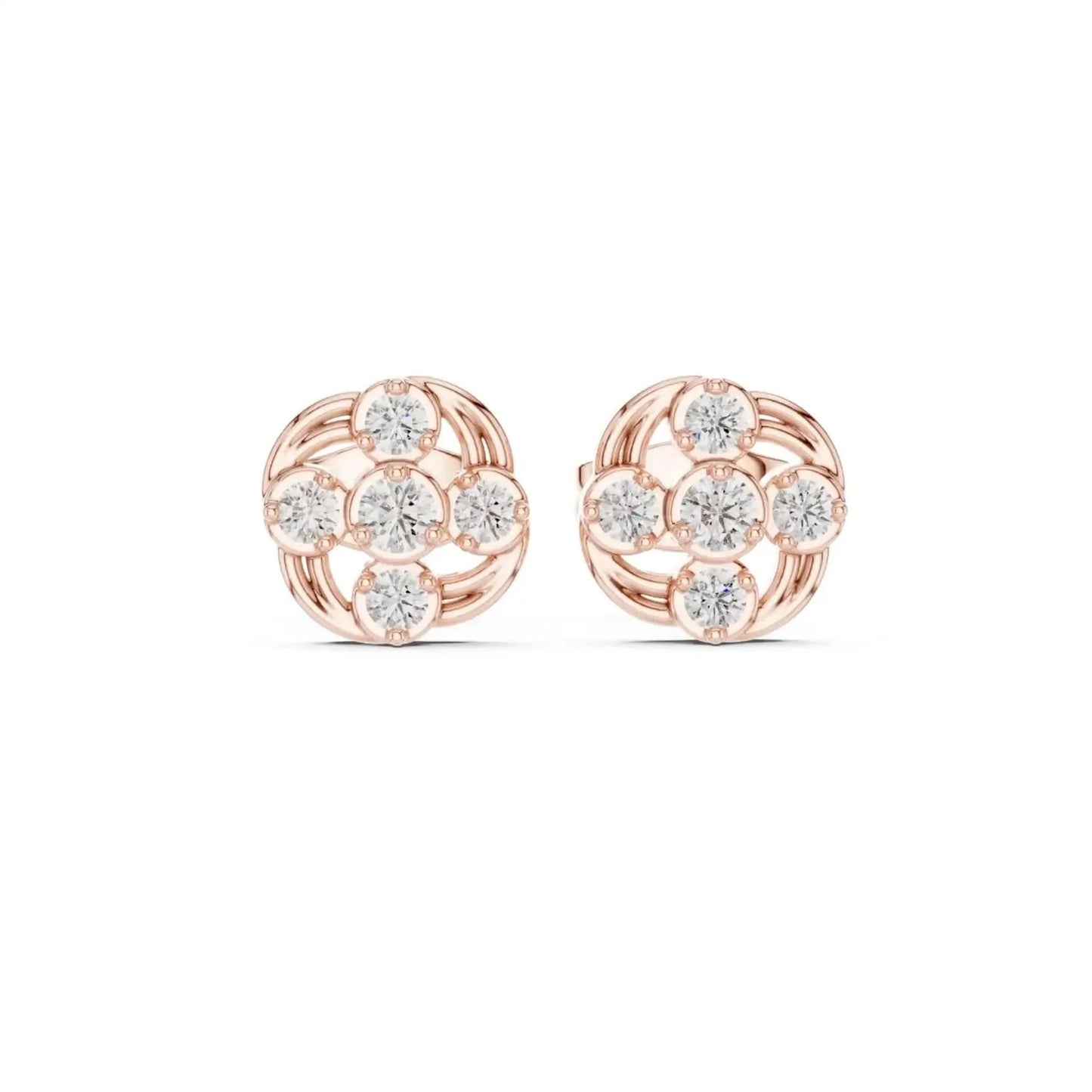 silver Sparkle Bloom Stud Earrings